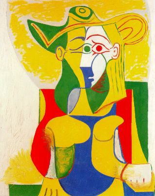 Picasso - Seated Woman with Yellow and Green Hat 1962