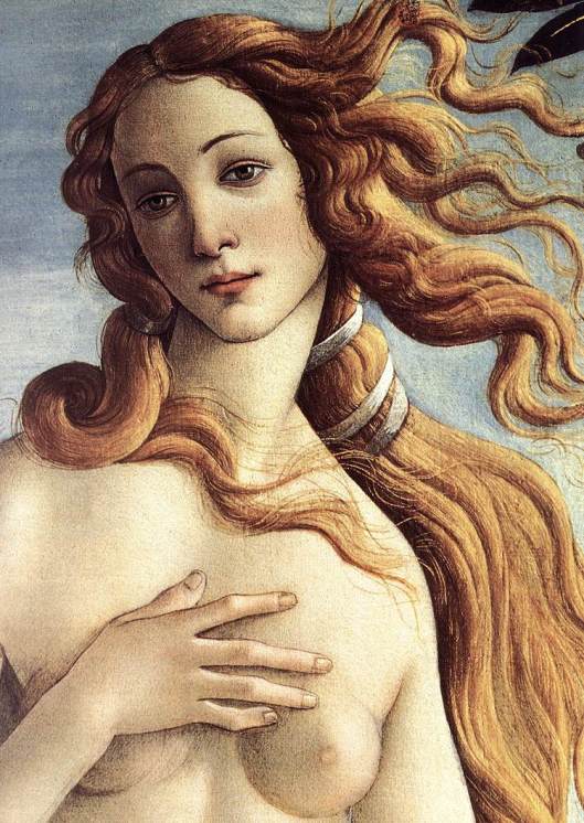BOTTICELLI, Sandro - Nascimento de Vénus 1485 (detalhe 1)