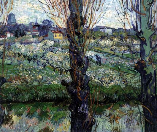 Orchard in Blossom with View of Arles 1889