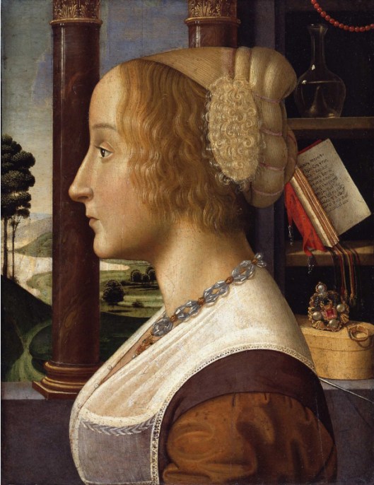 GHIRLANDAIO ou MAINARDI - retrato de rapariga 1500