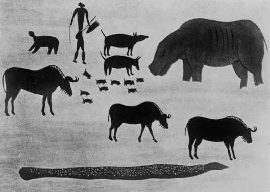 Arte rupestre - Hipopótamo - Africa do Sul 01