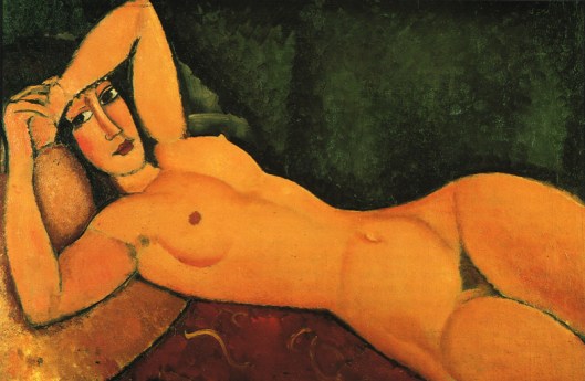 1917 Nu reclinado com btaço sobre a cabeça