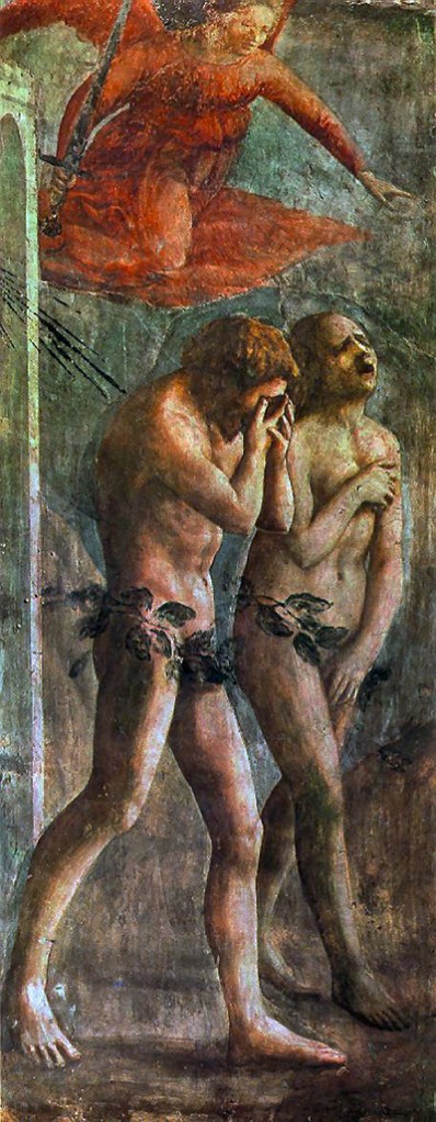 Masaccio - Expulsão do Paraiso 1426-27 Capela Brancacci em Santa Maria del Carmine ANTES DO RESTAURO2