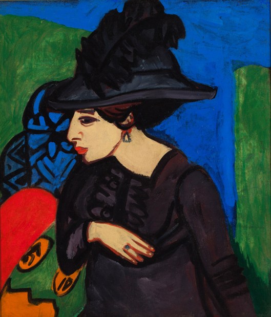 Ernst Ludwig Kirchner (German, 1880–1938). Dodo with a Feather Hat (Dodo mit Federhut), 1911