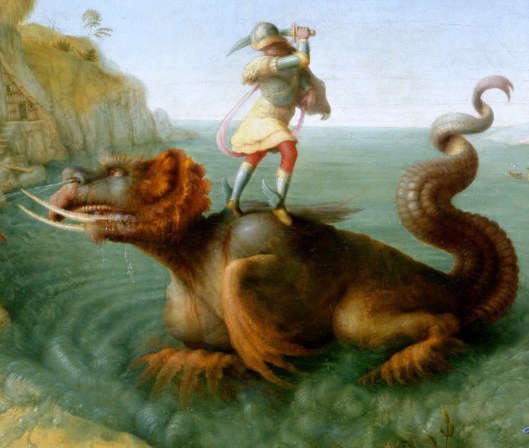 Piero di Cosimo - Perseu ataca o monstro - detalhe de Andrómeda libertada por Perseu