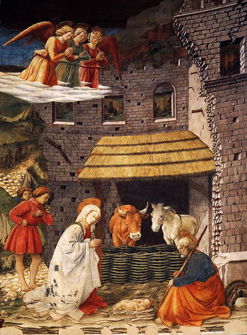 Fra Filippo LIPPI - Natividade fresco da Catedral de Spoleto 1467-69 B