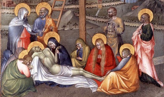 6 GIOVANNI DI PAOLO - Lamentação sobre a morte de Cristo 1430-35 detalhe 600px